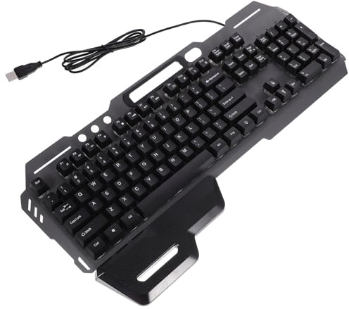 OATIPHO Clavier Filaire Gaming USB Noir 104 Touches en Abs avec Rétroéclairage, Conception Pleine Taille et Repose-Poignet, pour Bureau et Café