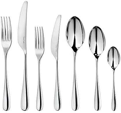 Robert Welch Arden Bright, 84 Piece Cutlery Set for 12 People. Made from Stainless Steel. Dishwasher Safe.
