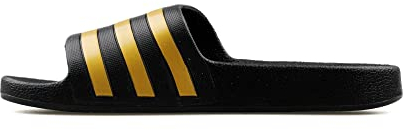 adidas Adilette Aqua Slides, Infradito Unisex - Adulto, Core Black Gold Metallic Core Black, 40.5 EU