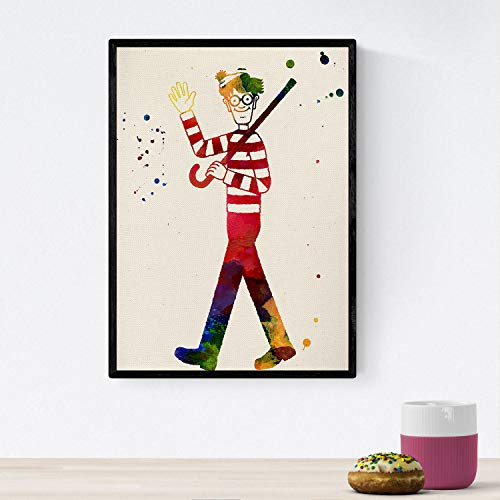 Nacnic Poster wally. Filmblätter, Filme und Schauspieler. Alte Filmplakate mit Aquarell-Stil. A4-Format