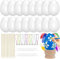 DWTECH Ostereier-Dekorations-Set - 50 Stück (6CM) Blank White Easter DIY Painting Crafts Eggs Kit,Plastikeier Hängende Ornamente für Party,Home Osterbäume Dekorationen für Kindergeschenke