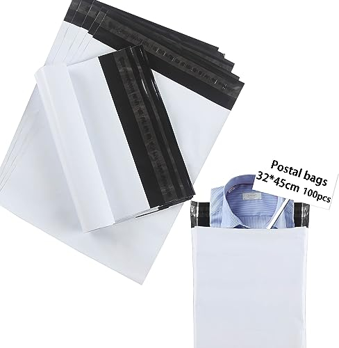 huruirui 100Stück Versandtaschen C3 Plastik Versandbeutel 32x45cm Blickdicht Selbstklebend Versandtaschen Warensendung Versandtüten für Kleidung Logistikverpackungen Transport Verpackungskarton