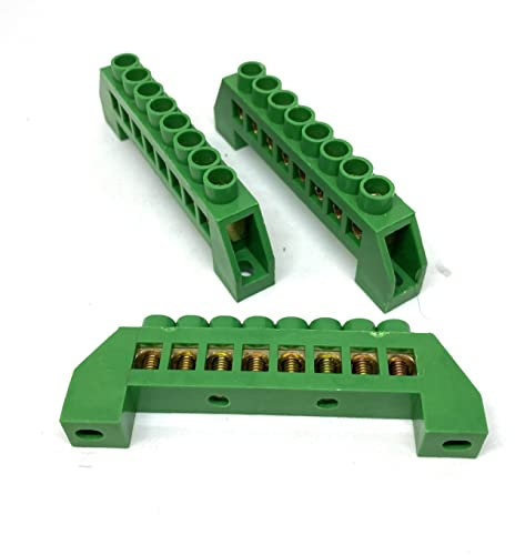 ECI ELETTROFORNITURE 3 PEZZI 9182 Morsettiera equipotenziale con protezione 8 FORI 6-16mmq