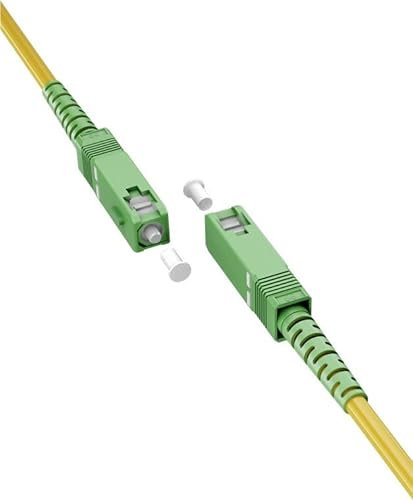 Goobay 59638 - Cavo in fibra ottica (FTTH), monomodale (OS2) Simplex/SC APC (8°) maschio a SC-APC (8°) maschio/cavo onda luminosa, 1 metro