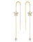 Ohrringe Damen Gold, Ohr Draht Blume mit Zirkonia Ohrringe Kupfer 9.4x126mm Geschenk für Frauen