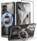 Tongate for Samsung Galaxy S24 Ultra Case Compatible with MagSafe, [Ring Stand & Camera Cover Kickstand] Drop Shockproof Rugged Protection Phone Case for S24 Ultra with Screen Protector 6.8, TiGray