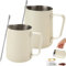 GBACHOOSE 2 Pack Milk Frothing Pitcher, 350ml/600ml Espresso Steaming Pitcher with Measurements, Stainless Steel Milk Frothing Jug with Art Pen for Milk Coffee Cappuccino Latte