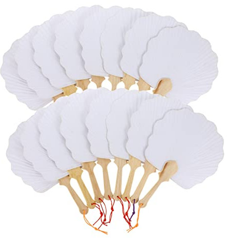Zerodeko Diy Paper 16pcs Pure White Blank Hand Fans for Boys and Girls Artists and Craft Projects