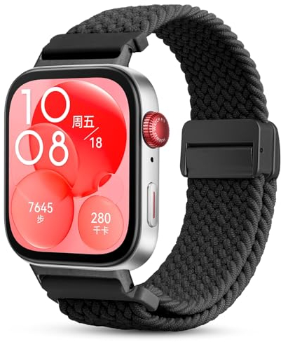 CHANRASI Cinturini Compatible con CinturinoHuawei Watch Fit 3 per Donne Uomini,Cinturino Elastico Sportivo Regolabile per Huawei Watch Fit 3 Nero