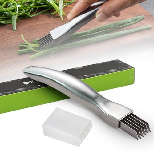 ComedyKing Shred Silk The Knife, nouveau couteau de broyage 2024 couteau à oignon vert haché en acier inoxydable amélioré, gadget multifonctionnel pour trancher les aliments ménagers (1pcs)