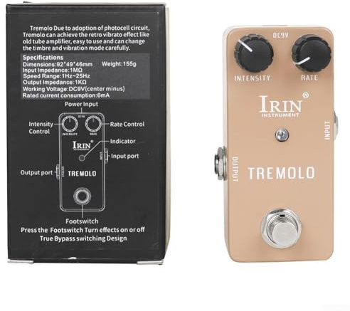 ZAMETTER E-Gitarren-Effektpedal, vielseitige Effektpedale, Wah Distortion, Overdrive, Verzögerung, Reverb, Kompressorpedal, Ersatz (beige)