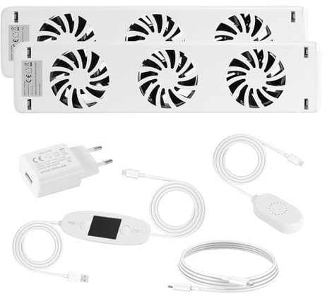 Izrielar Radiator Fan 2-Piece, Radiator Fan, Fans for Under-heaters and radiators, Heating Fan to Save Energy and Heating Costs