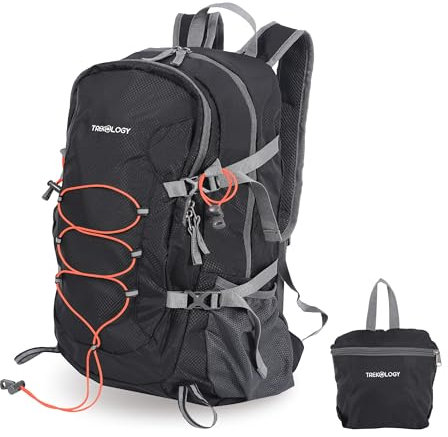 TREKOLOGY 30L Ultra-Light Waterproof Hiking Backpack – Foldable & Durable Daypack for Men & Women with Chest Strap & Multi-Compartments – Compact, Comfortable, Ideal for Camping, Travel & Outdoors