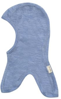 Dilling Schlupfmütze aus natürlicher Merinowolle für Babys - Lichtblau Melange 80/92