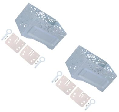 DOITOOL 2 Sets Radio Metal Frame Car Radio Faceplate Mounting Kit 2 Din Universal Radio Dashboard Fitting Cage Radio for Accessories for Radio for Stereo under Dash Kit Iron Silver