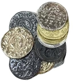 Liontouch - Set de Pièces Viking - 12 pièces | Pièces en métal avec Motifs du Marteau de Thor et Bluetooth | Répliques Or et Argent pour Costumes de Berserker | Inspiré de modèles du XE siècle