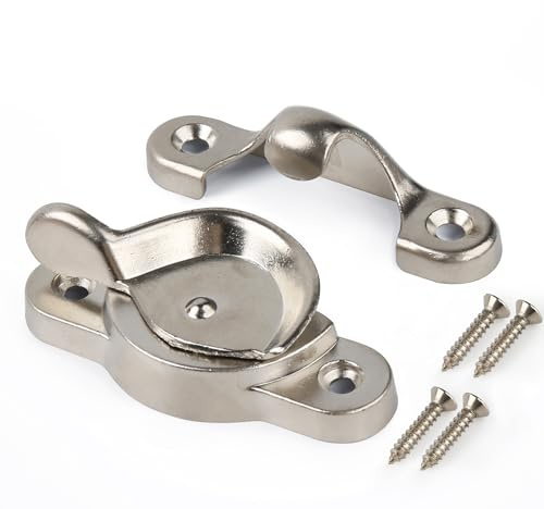 HASWARE Metal Window Sash Lock - Weatherproof and Rust-Resistant Design, Great for Cottages, Apartments, and Rental Homes (1, Brush Silver)