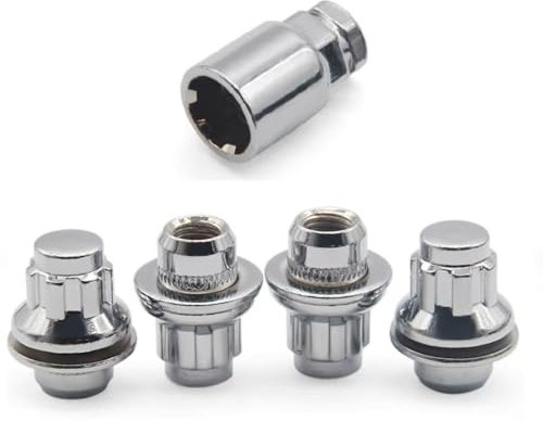 TONMHXA Radmuttern Kompatibel Mit Toyota Für Auris 2006 2007 2008 2009 2010 2011 2012 2013 2014. Auto-Chrom-Radschraube, Bolzen, Sicherungsmutter, Schlüsseladapter, Autoreifenschrauben