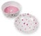 Pink Hearts Melamine Plastic Pet Saucer & Small Bowl Set - Cat Feeding Gift
