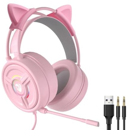 QUILSTM Cuffie da gioco cablate con audio stereo 4D per un'esperienza di gioco senza pari Cuffie da Microfono da per bambini Comode da indossare USB da 3,5 mm