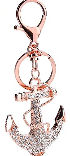 Canarea Schlüsselanhänger mit Glitzer Strass Anker Pfeil Metall Taschenanhänger strass Elegant Auto-Anhänger Schlüsselring Handtaschenanhänger Dekor