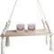 SpirWoRchlan Wandregal Schweberegal Holz Ständer Schaukel Hängenden Wandregal WandboardMacaron Board Mädchen Kinderzimmer Decor Größe: 38x14x1,2cm (Weiß)