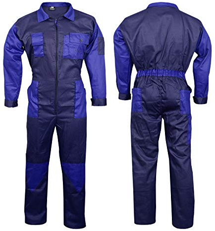 NORMAN Navy Blue Men's Coveralls Boiler Suit Overalls For Warehouse Garages Workers Mechanics