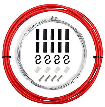 Universal Fahrrad Schaltzug Gehäuse Set für Shimano Sram Umwerfer/MTB Rennrad (Rot)