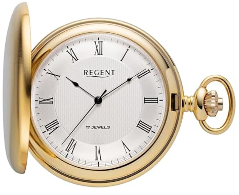 Regent Taschenuhr, mechanisch, Gehäuse aus Messing vergoldet