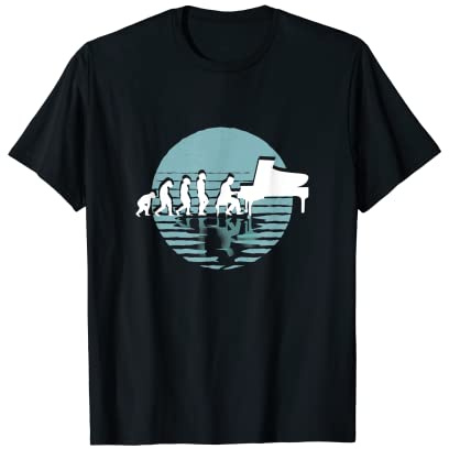 Evolution Pianist | Klavier spielen | Musik | Flügel T-Shirt