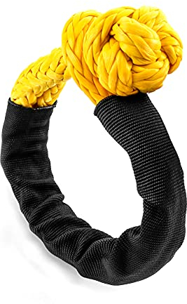 QWORK® Grillete sintético Suave, Grillete Soft de 1.2 x 50cm, 14T de Resistencia a la Rotura, para Actividades al Aire Libre, Mosquetón
