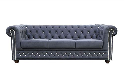jvmoebel Chesterfield Ledersofa Sofa Couch Polster Garnitur 3+1 Bettfunktion Schlafsofa