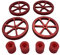 3DPLady | Ender 3 rote Silikon Dämpfer (Austausch für Federn) + Verbesserte Aluminium Nivelliermutter für Ender 3/3 Pro, Ender 5/5 Plus/Pro, CR-10, CR10S / 10S Pro, CR 20 3D-Drucker