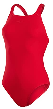 Speedo Women's Eco Endurance+ Medalist Swimsuit| Athletic Fit | Classic Design| Recycled Fabric | Chlorine Resistant | Extra Flexibility, Fed Red, 28