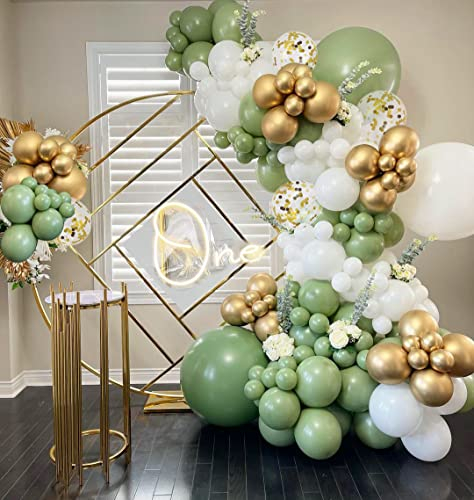 Luftballon Girlande Avocado Grün Gold Sipeayan 138 Stück Grüne Luftballons Ballon Girlande Salbei Olive Grün Gold Weiß Latex Ballons Set für Hochzeit Geburtstag Baby Shower Verlobung Party Deko