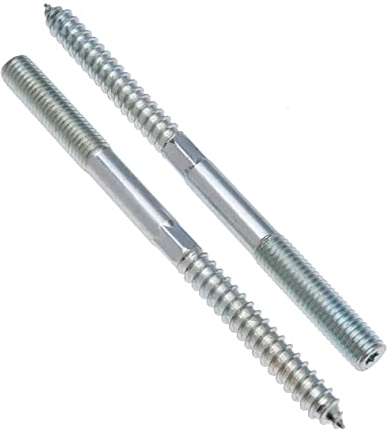 M8x70mm Stockschrauben, Doppelseitige Dübelschrauben, Holzschrauben, Dübelbefestigung, Verzinkter Kopfloser Befestiger Mit Sechskant-Bit, Metrische Bolzen und Holzschraube mit Lag-Gewinde (10 Stück)