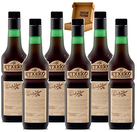 Pacharán - Envío 24 horas - Mejor Pacharán del Mundo - Cosecha Privada (6 x Botella 1 L, 6 x Etxeko)