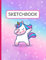 Sketch Book for Girls: Cute Unicorn on Vibrant Raindbow Stars Background! Large Blank Sketchbook for Girls, Notebook for Drawing, Writing, Sketching, ... 100 pages, 8.5x11 (Kids Drawing Sketchbook)