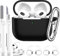 R-fun Kompatibel mit AirPods 3rd Generation 2021 Ladecase Abdeckung, Soft Silikon Schutzhülle Kompatibel mit Apple Airpod 3 Gen mit Cleaner Kit Schlüsselanhänger,Schwarz