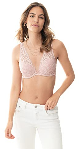 Mey Damen BH mit Spitze Serie Amazing | Half Cup mit innovativer Smart Foam Schale, Bügel-BH, High Apex Form mit Eyelash-Spitze, dreifacher Haken-Ösen-Verschluss