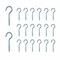 Metal Screw-in Hooks, 20 Pcs M4 x 50mm, Small Stainless Steel Cup Hooks for Hanging Plants, Outdoor or Indoor Use as Ceiling Hook, Strong Screw Hooks for Wood Home Organization