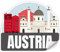 Finest Folia Länderaufkleber 10x8,5cm Wahrzeichen Sticker für Auto Koffer Wohnmobil Laptop selbstklebend wasserfest Länder Aufkleber R210 (07 Austria)