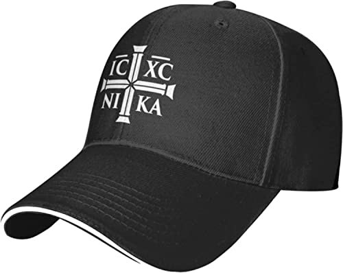 XVBCDFG Unisex Erwachsene Christian Ic Xc Nika Eastern Orthodoxs Caps Sonnenkappen Trucker Hut Angeln Papa Hut Baseball Cap Hüte für Männer Frauen, Schwarz , One size