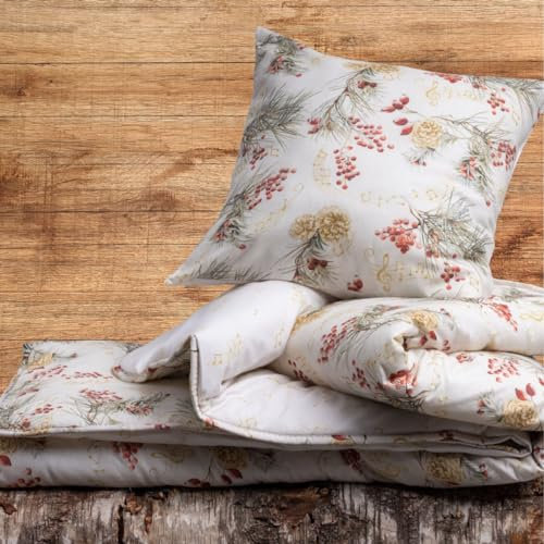 Plaid + fodera Cuscino Arredo Flanella di Cotone Calda imbottitura 300grm2 130x170cm Paola Marella Casa di Montagna Made in Italy (Bormio)