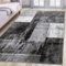 oKu-Tex Kurzflorteppich | Designteppich | Teppich Wohnzimmer | Florhöhe: 9 mm | besonders weicher Flor | geometrisches Muster | modern | meliert grau anthrazit | dichte Qualität | 60 x 110 cm