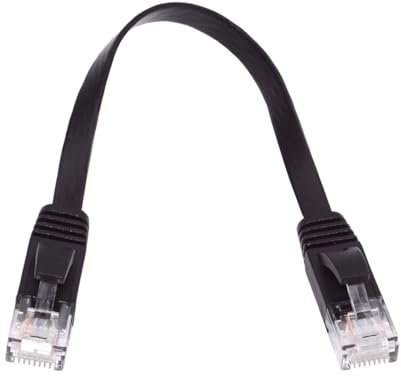 cablecc Cable de red Cat 6 RJ45 UTP, cable Ethernet plano ultrafino, cable de conexión de par trenzado para enrutador portátil de 30 cm