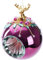 BRUBAKER Premium Weihnachtskugel Rot mit Hirsch Figur - 10 cm Christbaumschmuck mit Perlen Dekorationen - Von Hand dekorierte Baumkugel aus Glas - Weihnachtsdeko Christbaumkugel