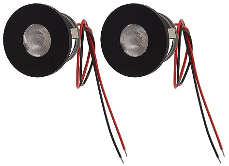 2 Stück Strahler, LED-Einbaustrahler 1 Watt 80LM Mini-LED-Einbaustrahler, Kleiner LED-Strahler für Schmuckvitrine 12 VDC Mini-LED-Strahler Schmuck-Innendisplay