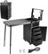 EBANKU Rolling Manicure Table Foldable Nail Station Makeup Train Case Portable Professional Nail Table Desk with Drawers/Mirror/Bluetooth Speaker for Movable Makeup Nail Salon
