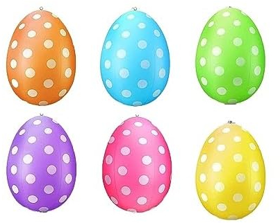 Aufblasbare Ostereier-Dekorationen, aufblasbare Ostereier für den Außenbereich, aufblasbare Ostereier-Dekorationen, verwendet für Gartenpartys, 6 Stück